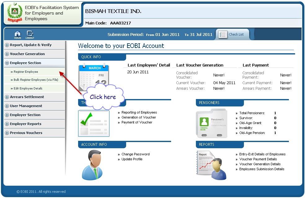 how to register employee on EOBI portal Employee enrollment on EOBI facilitation system